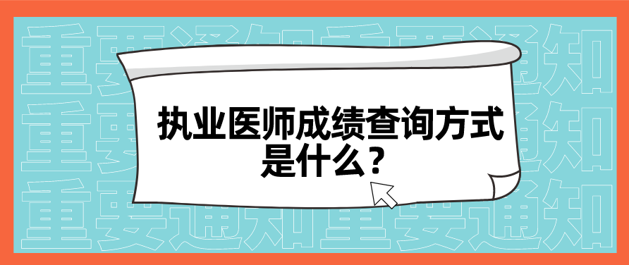 执业医师成绩查询方式是什么？