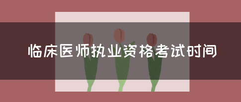 临床医师执业资格考试时间