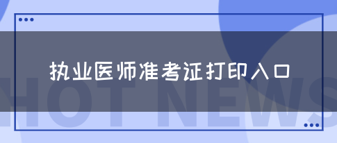 执业医师准考证打印入口