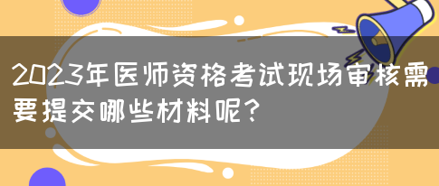 2023年医师资格考试现场审核需要提交哪些材料呢？